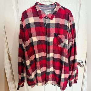 Plaid Flannel Shirt - Red and Black